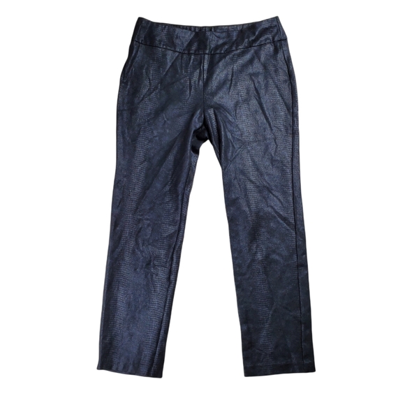 Soft Surroundings Charlize Ponte Black Foil Pants Womens Large Cropped Leggings - Picture 2 of 10